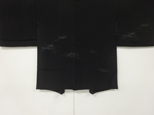 草花模様織り出し　絵羽織